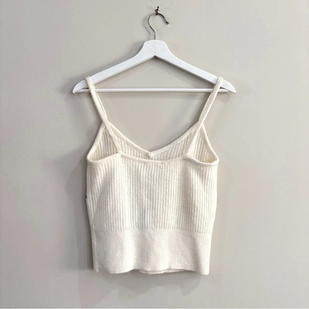 NWT Express Knit Camisole Women S Ivory Lace Trim Chic Coquette Y2K Top - Picture 3 of 8